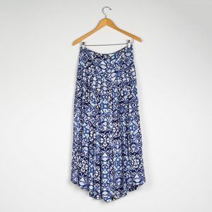 Women's Free People Indigo Floral Flare Skirt size 2
